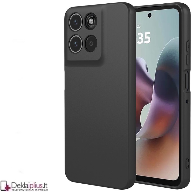 Guminis dėklas su kameros apsauga - juodas (Motorola Moto G56) Guminis dėklas su kameros apsauga - juodas (Motorola Moto G56)